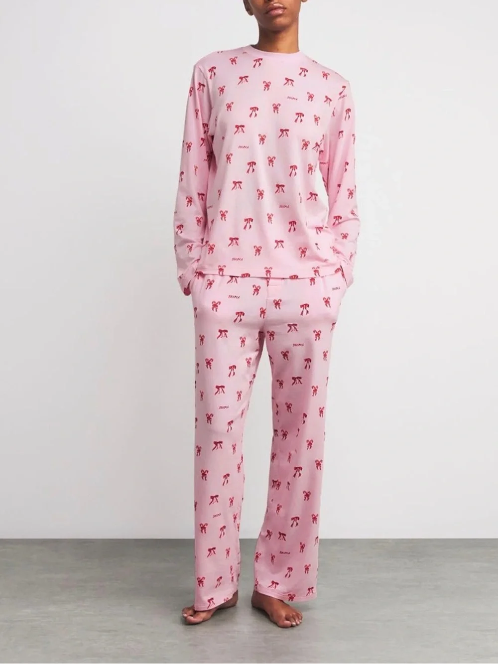 SKIMS Long Sleeve Candy Bow Pink Set